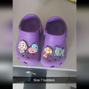 Purple Kids Crocs With Charms